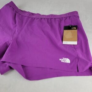 THE NORTH FACE Womens 2XL Wander Short Elastic Waistband Brief Purple Gym NWT